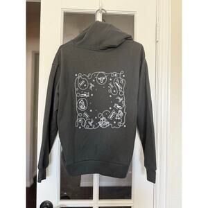 Levis women’s graphic Western bandana print charcoal hoodie small Cowboy